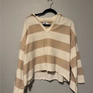 Princess Polly Beige and Cream V-Neck Sweater
